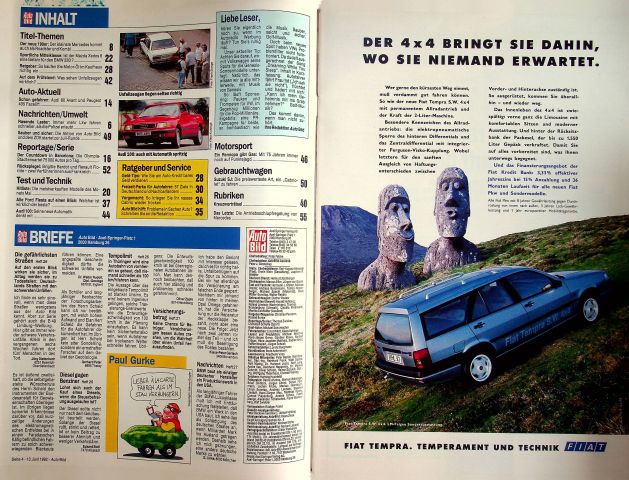 Inhaltsverzeichnis Auto Bild 29/1992