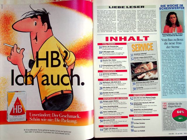 Inhaltsverzeichnis Auto Bild 29/1995