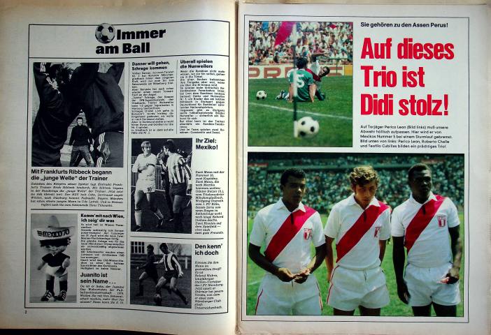 Inhaltsverzeichnis Kicker 30/1970