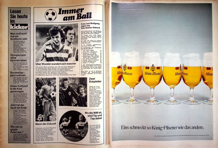 Inhaltsverzeichnis Kicker 30/1973