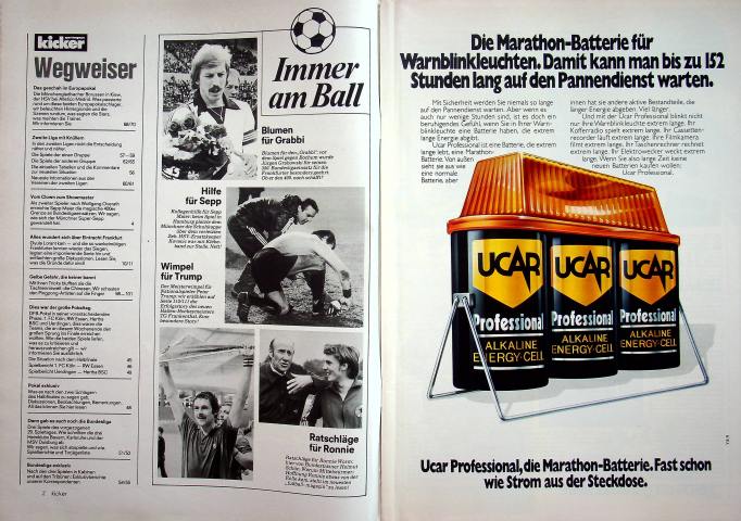 Inhaltsverzeichnis Kicker 30/1977