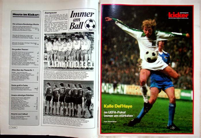 Inhaltsverzeichnis Kicker 30/1979