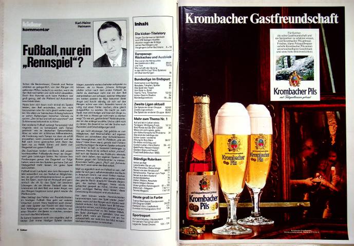 Inhaltsverzeichnis Kicker 30/1980