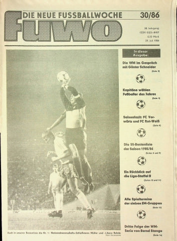 Fuwo Fussballwoche 30/1986
