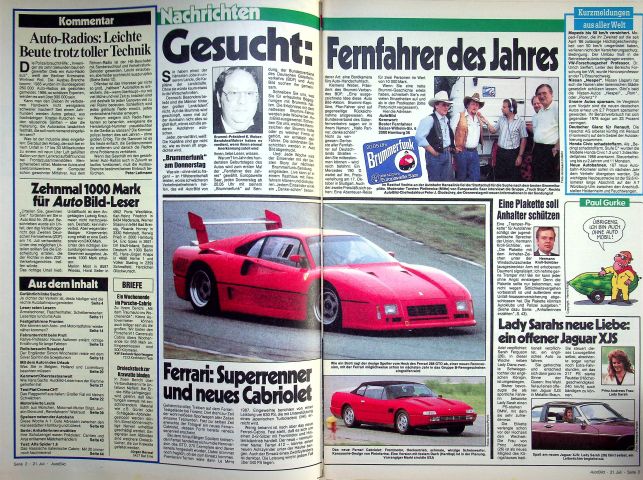 Inhaltsverzeichnis Auto Bild 30/1986