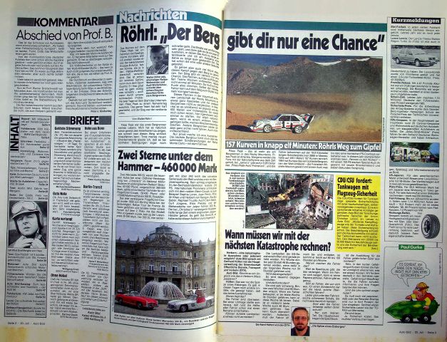 Inhaltsverzeichnis Auto Bild 30/1987