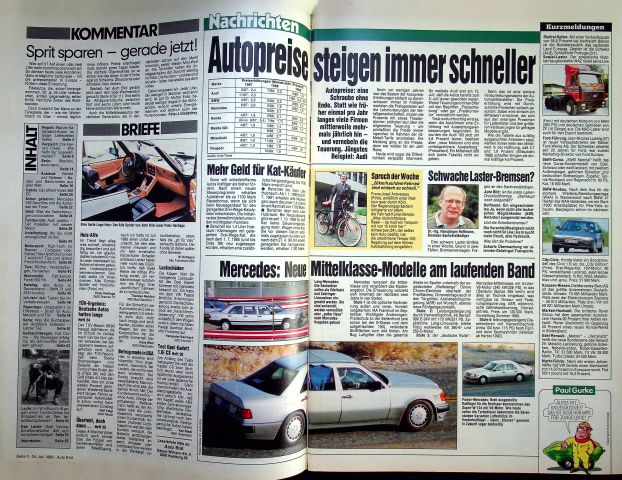 Inhaltsverzeichnis Auto Bild 30/1989