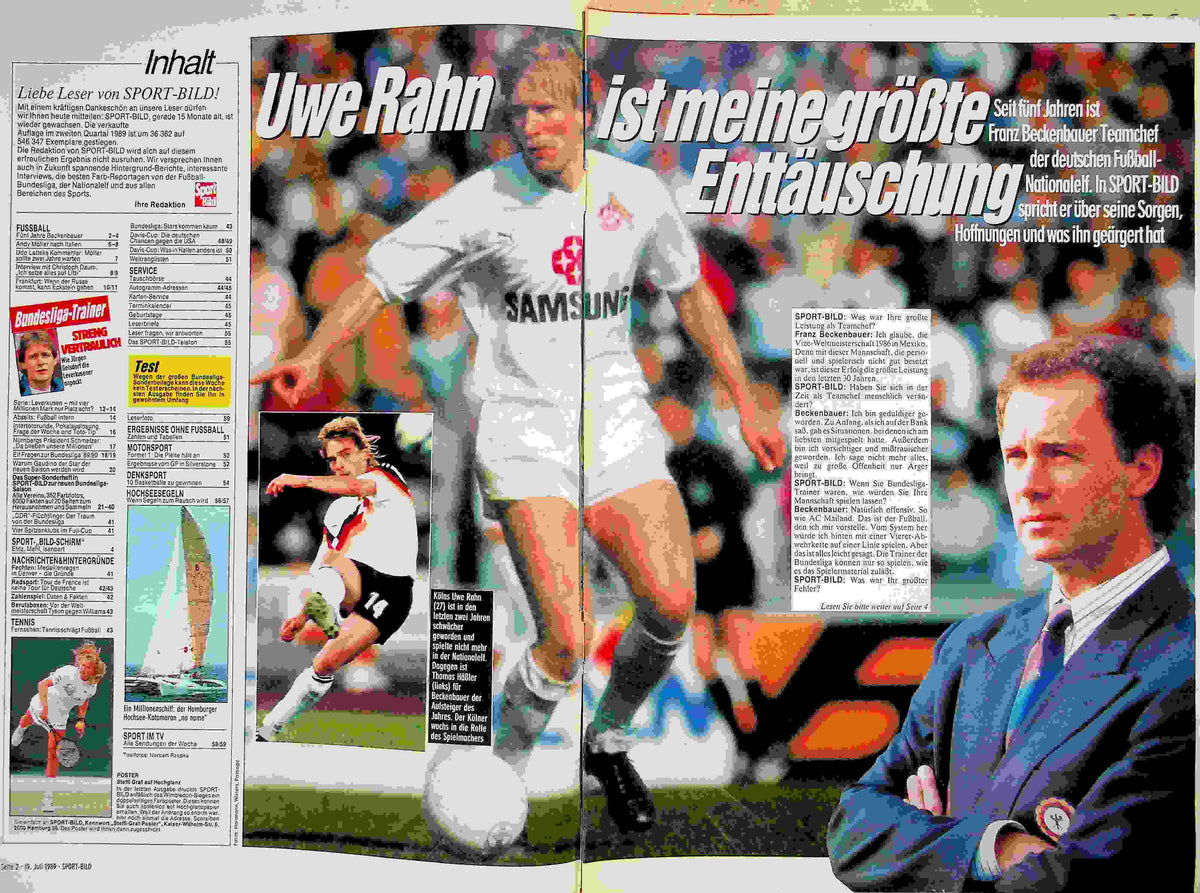 Inhaltsverzeichnis Sport Bild 30/1989