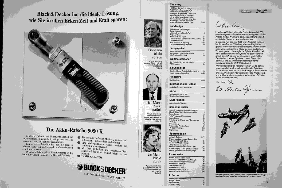 Inhaltsverzeichnis Kicker 30/1990