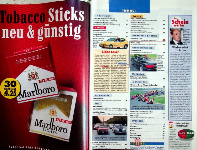 Inhaltsverzeichnis Auto Bild 30/1998