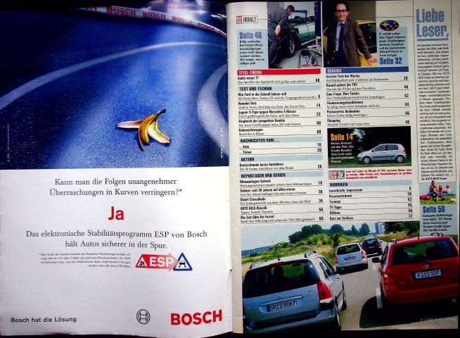Inhaltsverzeichnis Auto Bild 30/2002