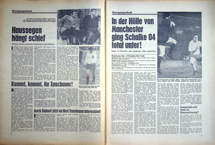 Inhaltsverzeichnis Kicker 31/1970