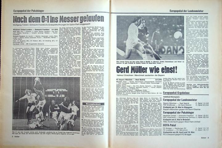 Inhaltsverzeichnis Kicker 31/1976