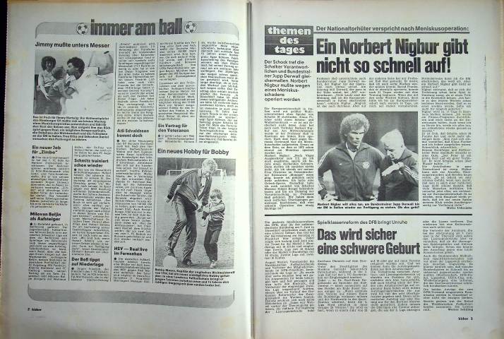 Inhaltsverzeichnis Kicker 31/1980