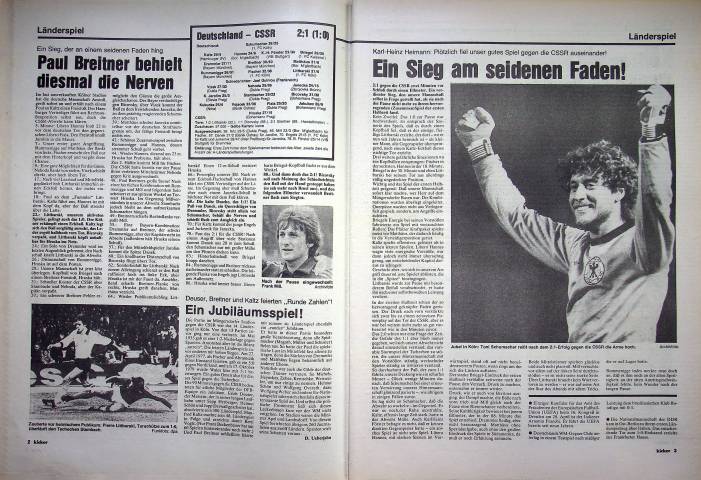 Inhaltsverzeichnis Kicker 31/1982