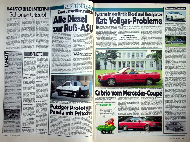 Inhaltsverzeichnis Auto Bild 31/1987