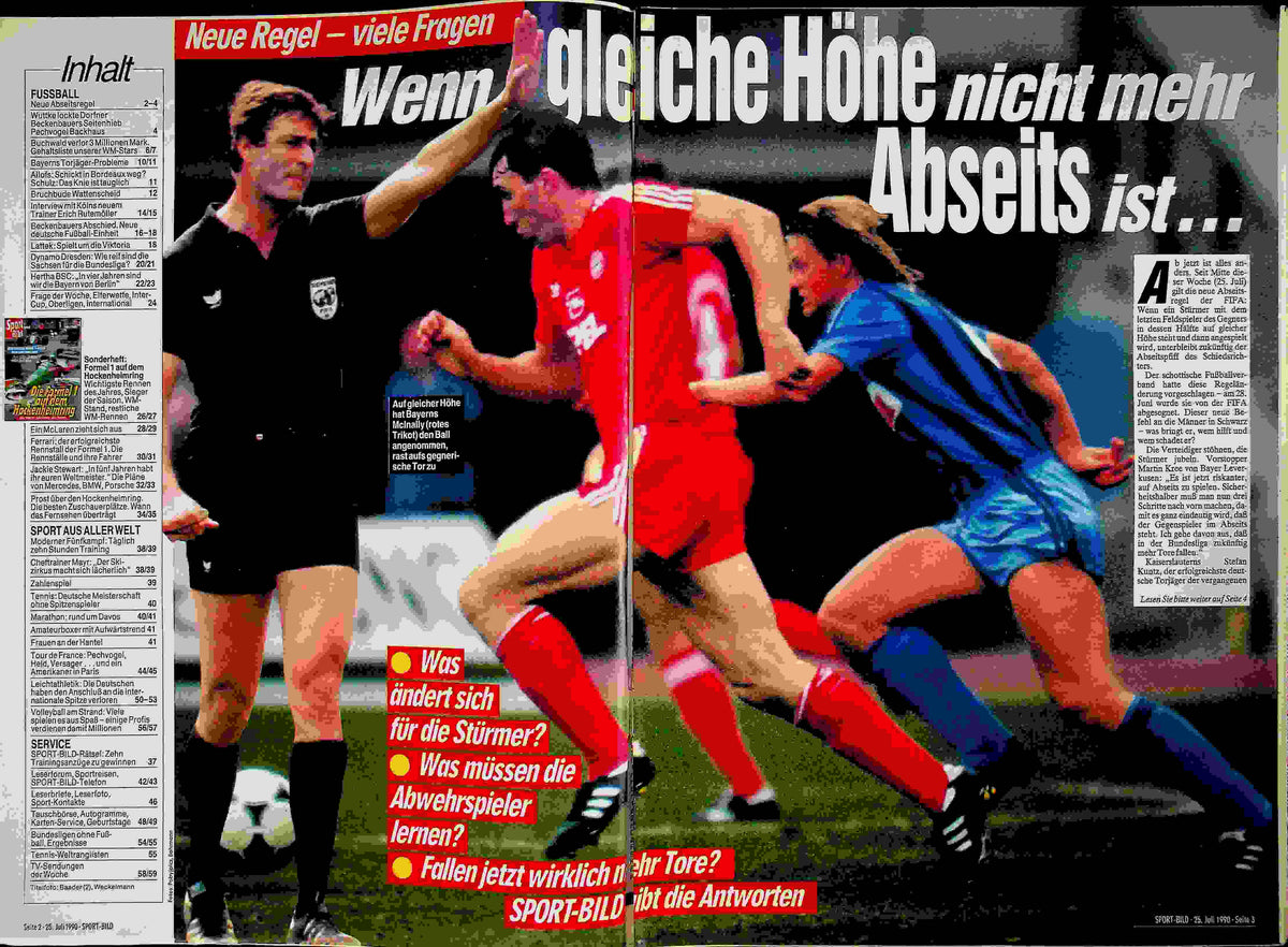 Inhaltsverzeichnis Sport Bild 31/1990