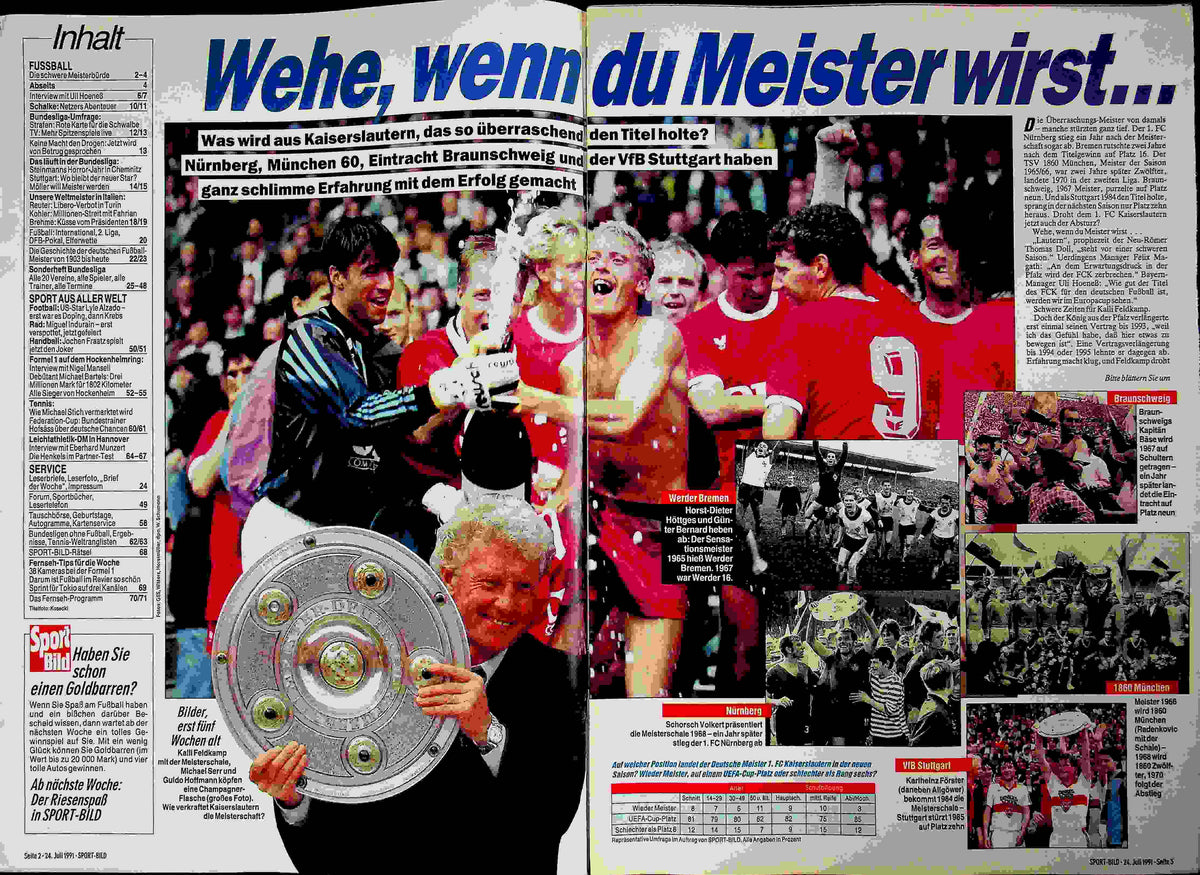 Inhaltsverzeichnis Sport Bild 31/1991