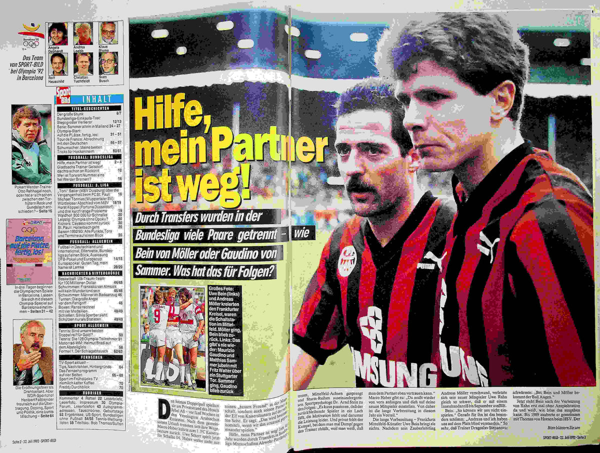 Inhaltsverzeichnis Sport Bild 31/1992