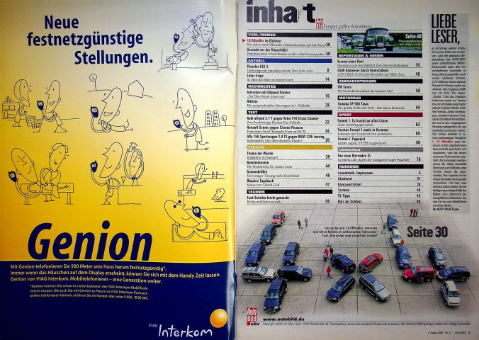 Inhaltsverzeichnis Auto Bild 31/2000