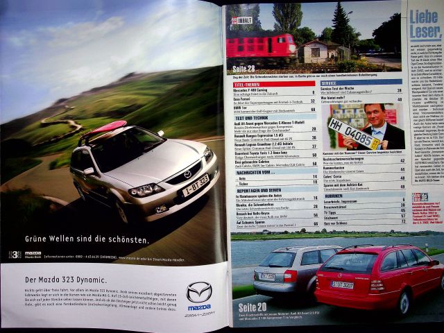 Inhaltsverzeichnis Auto Bild 31/2002