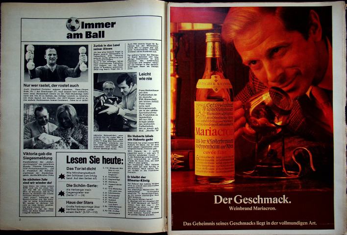 Inhaltsverzeichnis Kicker 32/1970