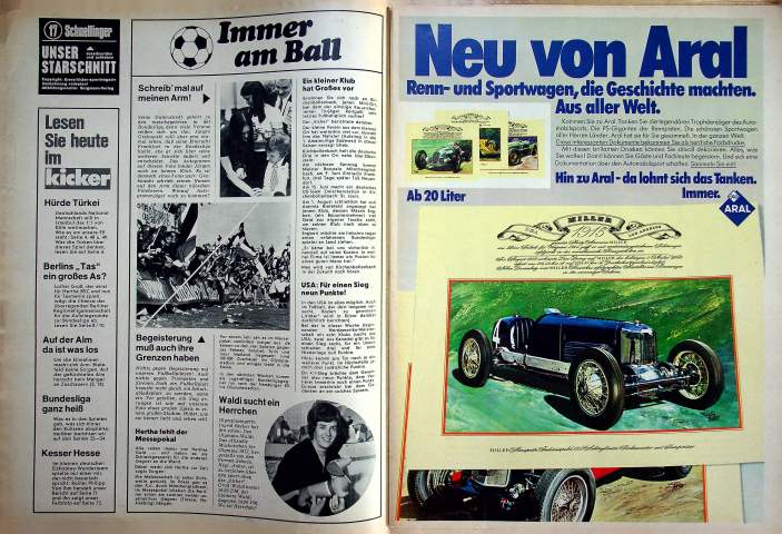 Inhaltsverzeichnis Kicker 32/1971