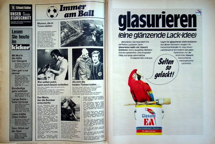 Inhaltsverzeichnis Kicker 32/1972