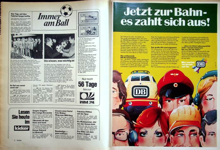 Inhaltsverzeichnis Kicker 32/1974