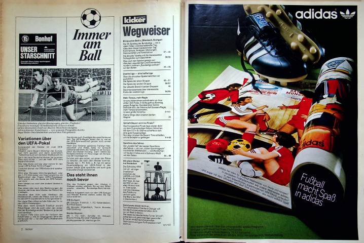 Inhaltsverzeichnis Kicker 32/1975