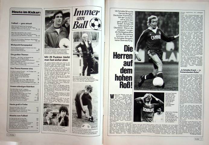 Inhaltsverzeichnis Kicker 32/1979