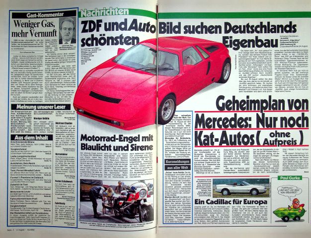 Inhaltsverzeichnis Auto Bild 32/1986