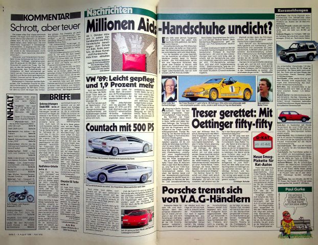 Inhaltsverzeichnis Auto Bild 32/1988