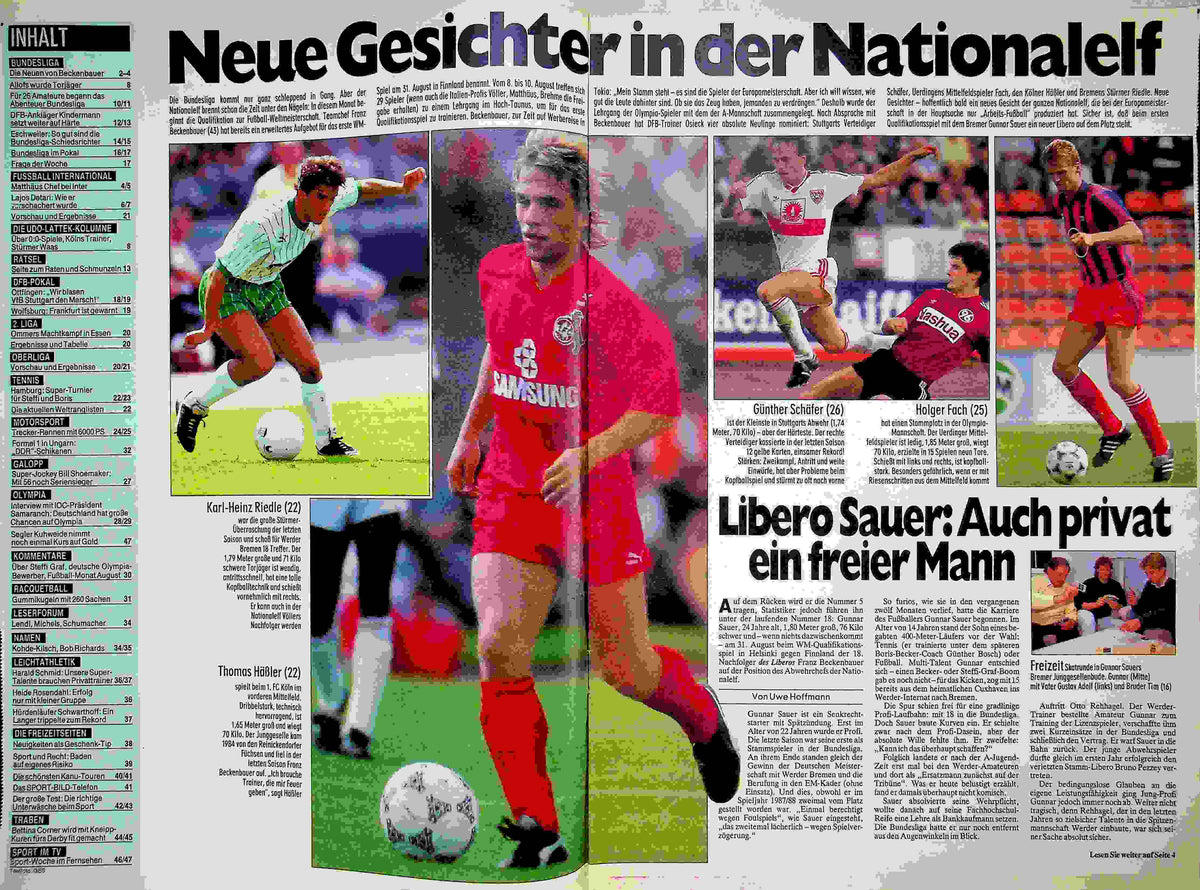 Inhaltsverzeichnis Sport Bild 32/1988