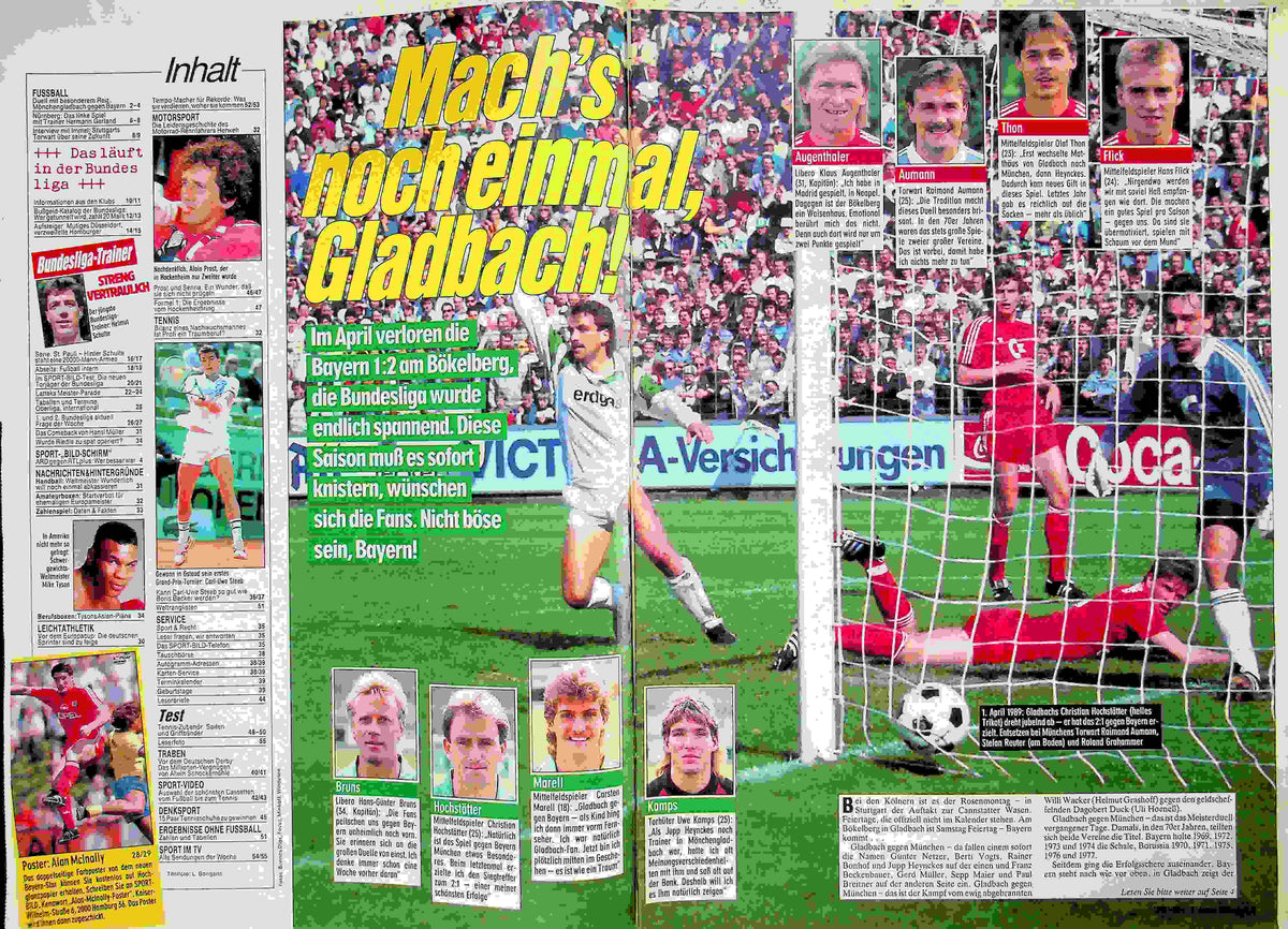Inhaltsverzeichnis Sport Bild 32/1989