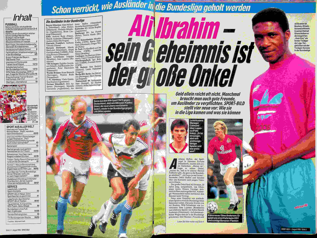 Inhaltsverzeichnis Sport Bild 32/1990