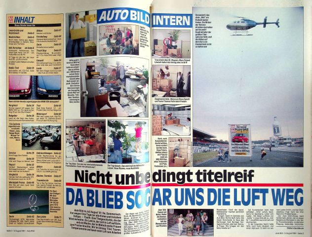 Inhaltsverzeichnis Auto Bild 32/1991