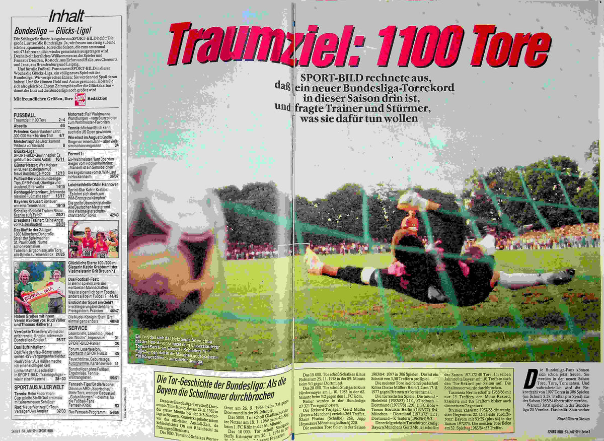 Inhaltsverzeichnis Sport Bild 32/1991
