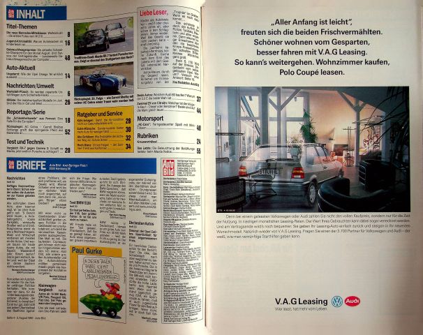 Inhaltsverzeichnis Auto Bild 32/1992