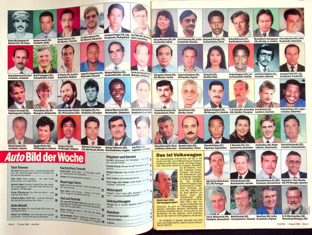 Inhaltsverzeichnis Auto Bild 32/1993