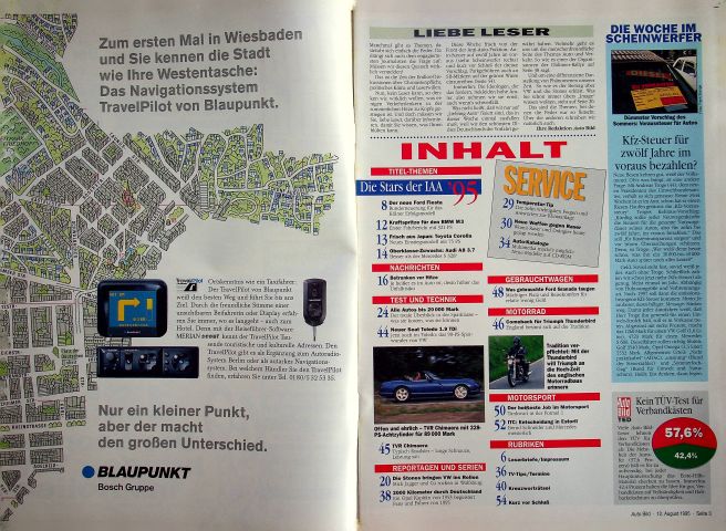 Inhaltsverzeichnis Auto Bild 32/1995