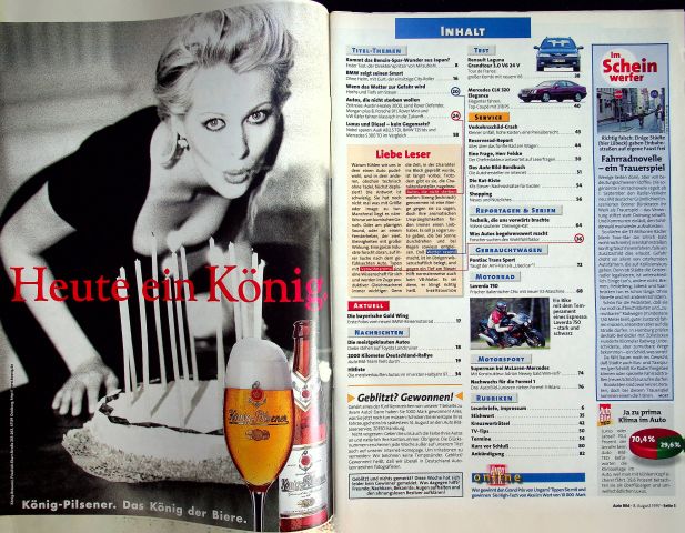 Inhaltsverzeichnis Auto Bild 32/1997