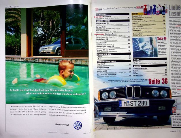 Inhaltsverzeichnis Auto Bild 32/2001