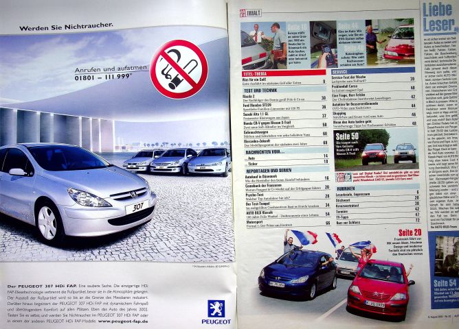Inhaltsverzeichnis Auto Bild 32/2002