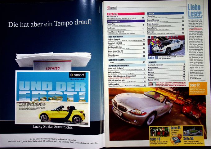 Inhaltsverzeichnis Auto Bild 32/2003