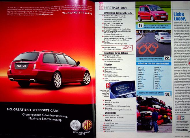 Inhaltsverzeichnis Auto Bild 32/2004