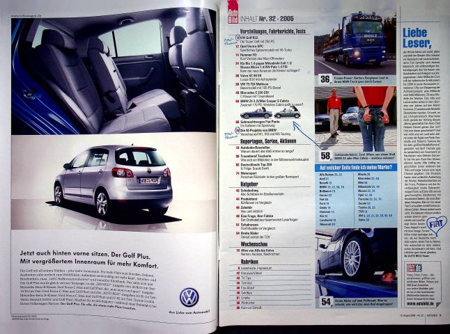 Inhaltsverzeichnis Auto Bild 32/2005