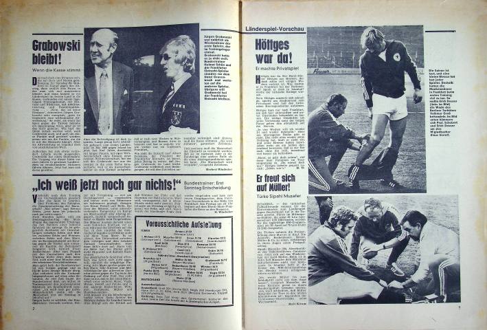 Inhaltsverzeichnis Kicker 33/1971