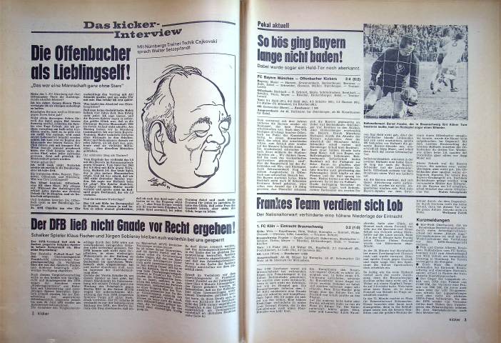 Inhaltsverzeichnis Kicker 33/1973