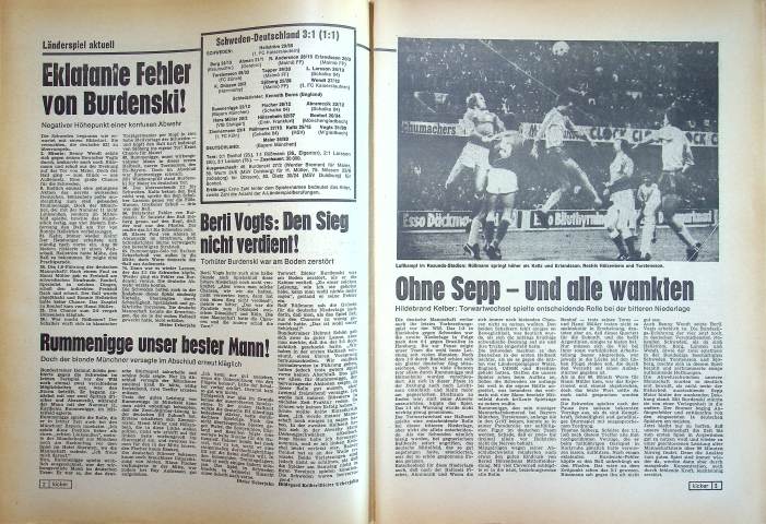 Inhaltsverzeichnis Kicker 33/1978